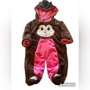 Baby Brown and Pink Snowsuit